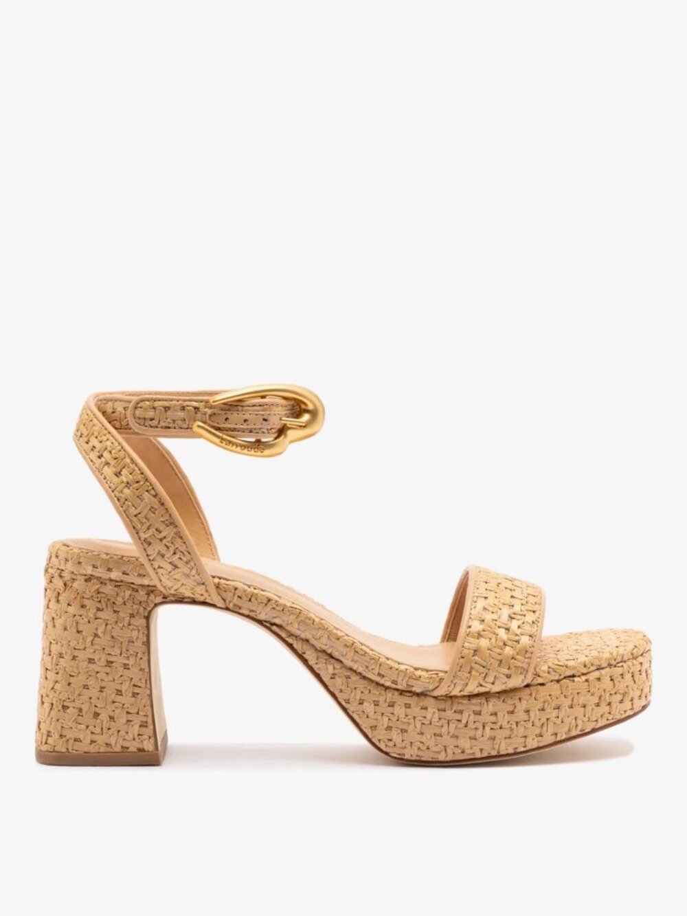 Larroude Dolly Verona Low Sandal In Natural Raffia